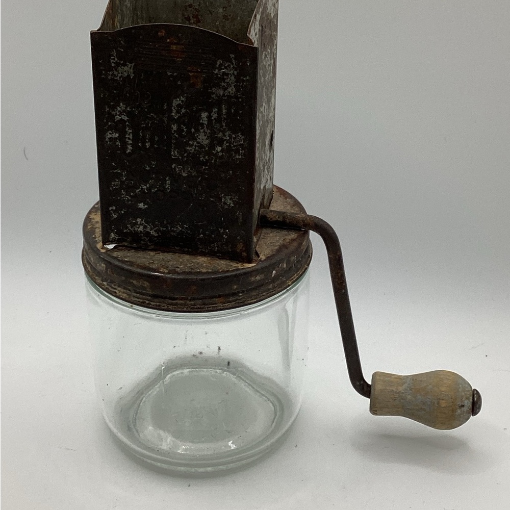 Vintage Manual Coffee Grinder with Glass Jar